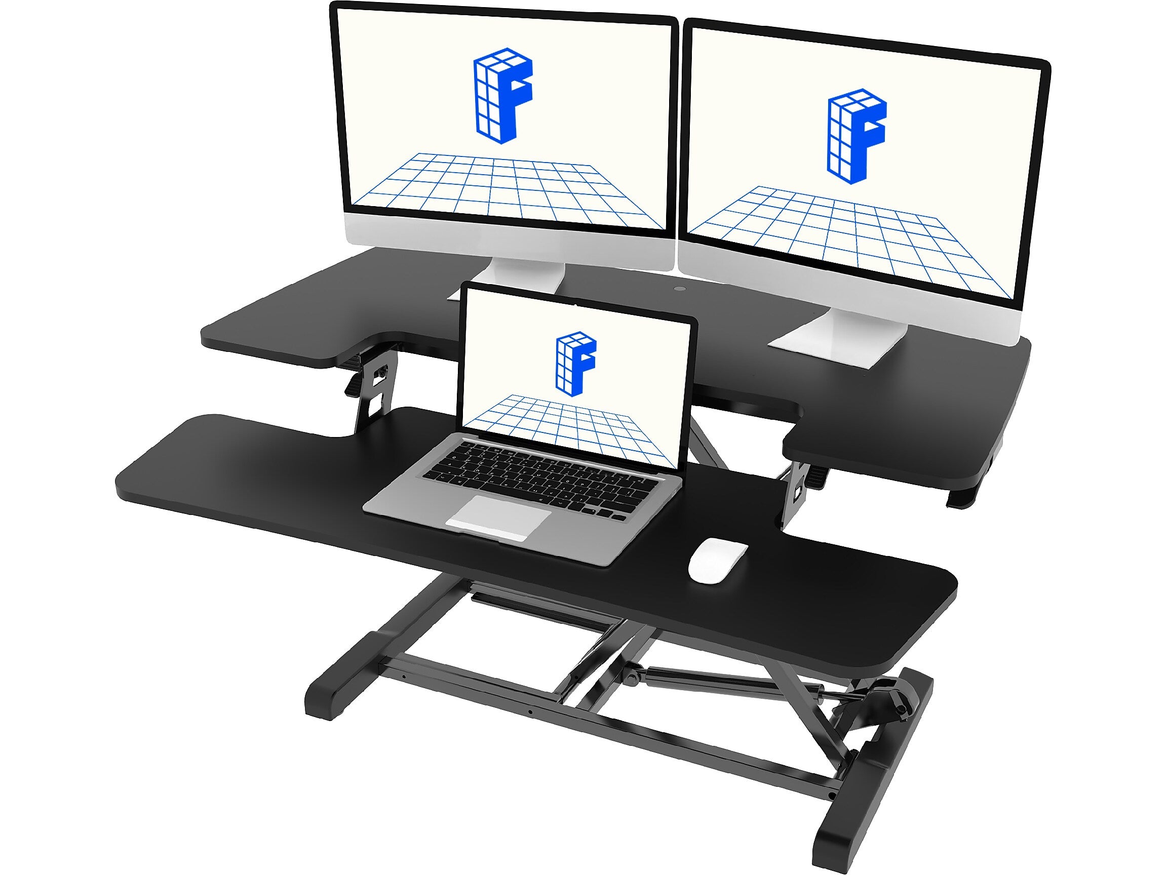 FlexiSpot M7 Series 35"W Manual Rectangular Adjustable Standing Desk Converter, Black (M7-E-35B)
