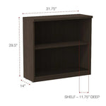Alera Valencia Series 29.5"H 2-Shelf Bookcase with Adjustable Shelf, Espresso (ALEVA633032ES)
