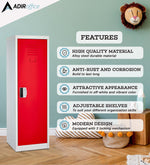 AdirOffice 48"H Single Tier Red Storage Locker (ADI629-01-RED-DL)