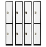 AdirOffice 72'' 2 Tier Black and White Storage Locker, 4/Pack (ADI629-202-B-W-PKG-4)