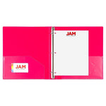 JAM Paper 1" 3-Ring Flexible Poly Binder, Fuchsia Pink (PB75239FU)