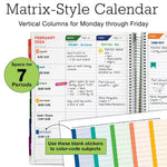 2025-2026 Global Printed Products Deluxe Tree Seasons 8.5" x 11" Academic Weekly & Monthly Teacher Planner, Plastic Cover