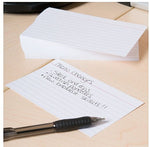 Universal Ruled Index Cards, 3" x 5", White, 100/Pack