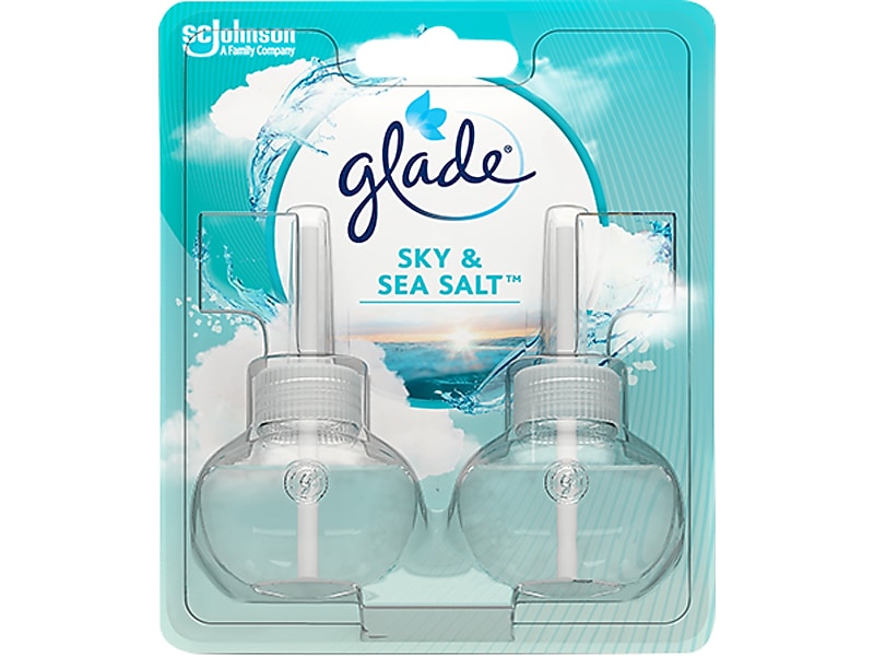 Glade PlugIns Scented Oil Diffuser Refill, Sky & Sea Salt, 0.67 Fl. Oz., 2/Pack (337880)