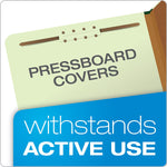 Pendaflex Pressboard Classification Folder, 2-Dividers, 2 1/2" Expansion, Legal Size, Light Green, 10/Box (17176EE)