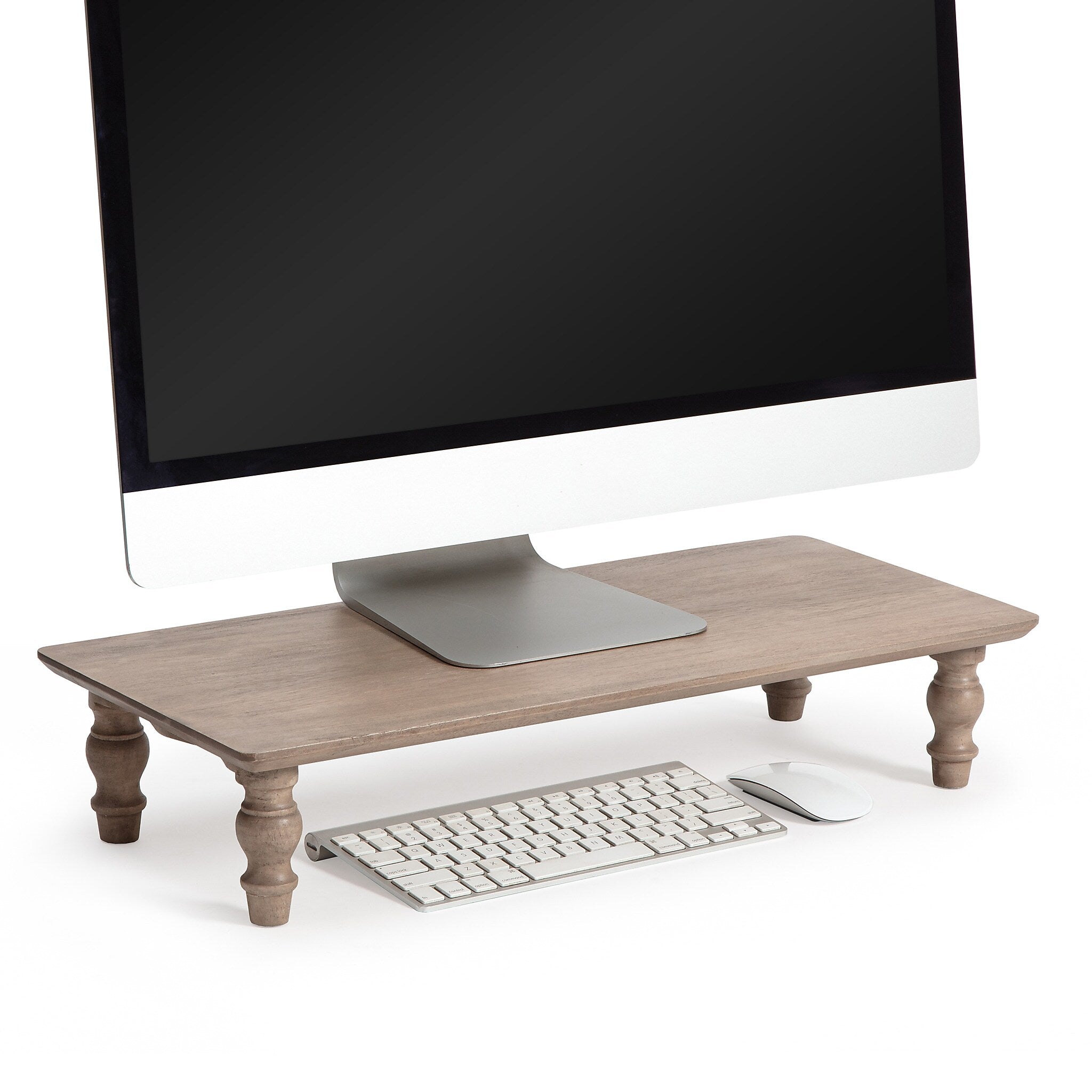 Anji Mountain Acacia Wood Monitor Stand, Up to 32" Monitor, Biscotti Stain (MS-BIS-01BIS)
