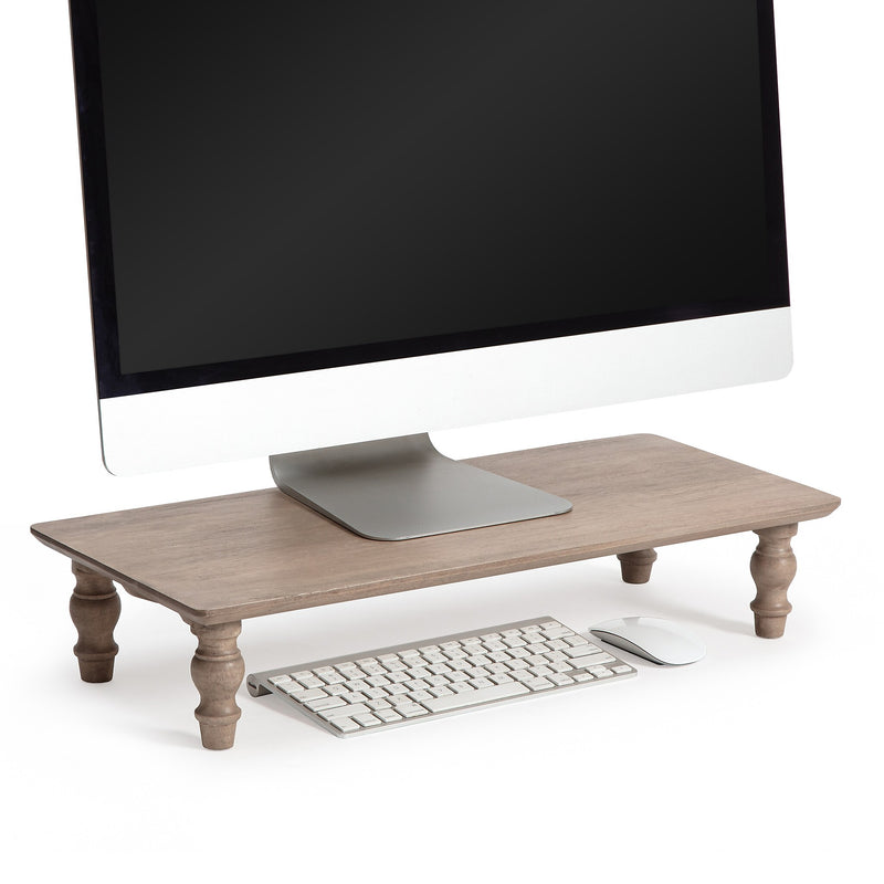 Anji Mountain Acacia Wood Monitor Stand, Up to 32" Monitor, Biscotti Stain (MS-BIS-01BIS)