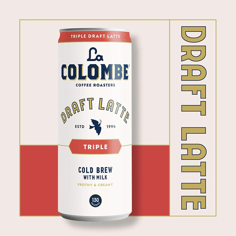 La Colombe Draft Triple Shot Espresso Latte Caffeinated Cold Brew Coffee, Medium Roast, 11 oz., 12/Carton (PPPURC1204)