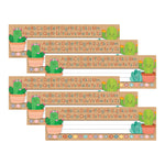 Teacher Created Resources Happy Cactus Crew School Name Plates, 11.5" x 3.5", 36/Pack, 6 Packs/Bundle (TCR6960-6)