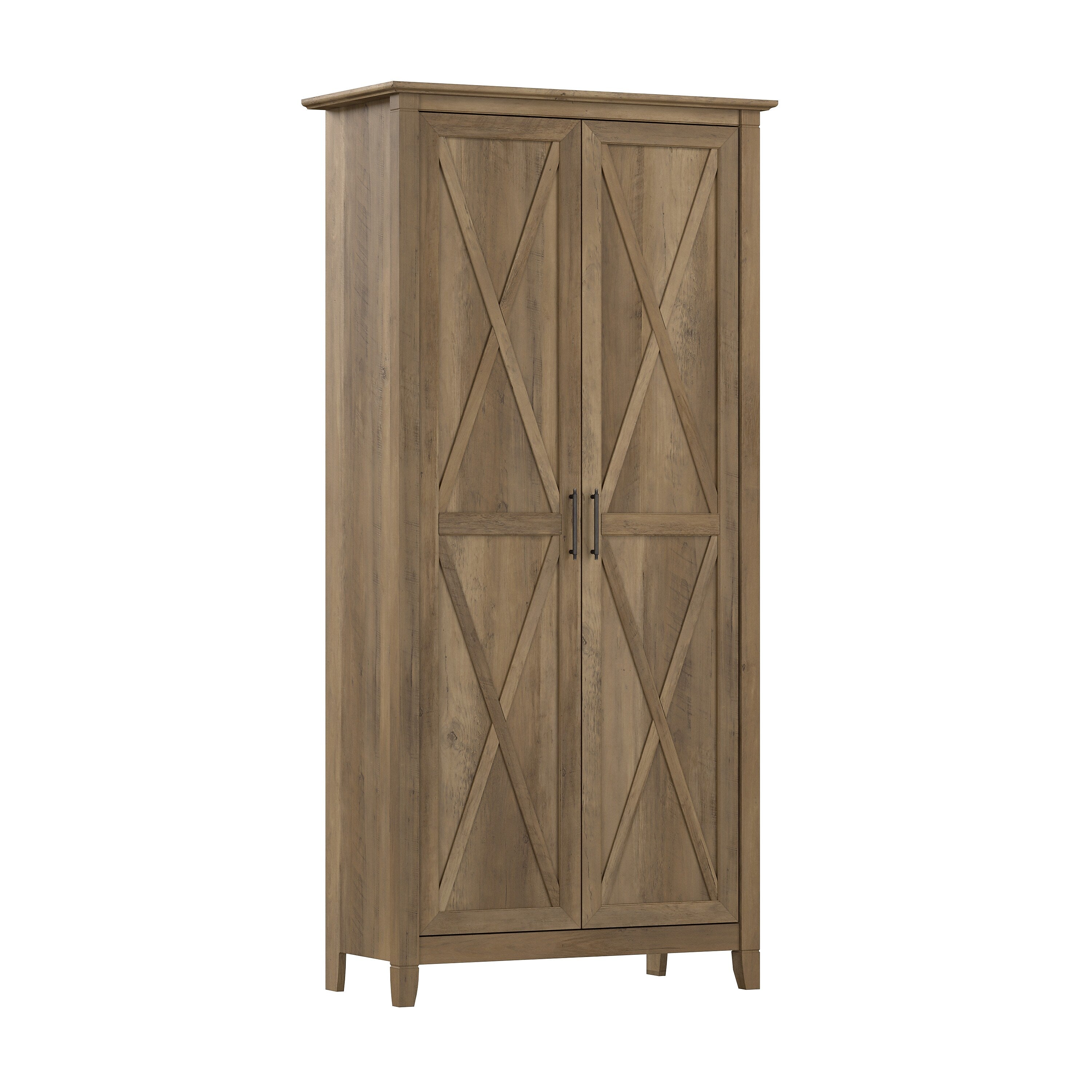 Bush Furniture Key West 66"H Storage Cabinet with 5 Shelves, Reclaimed Pine (KWS266RCP-03)