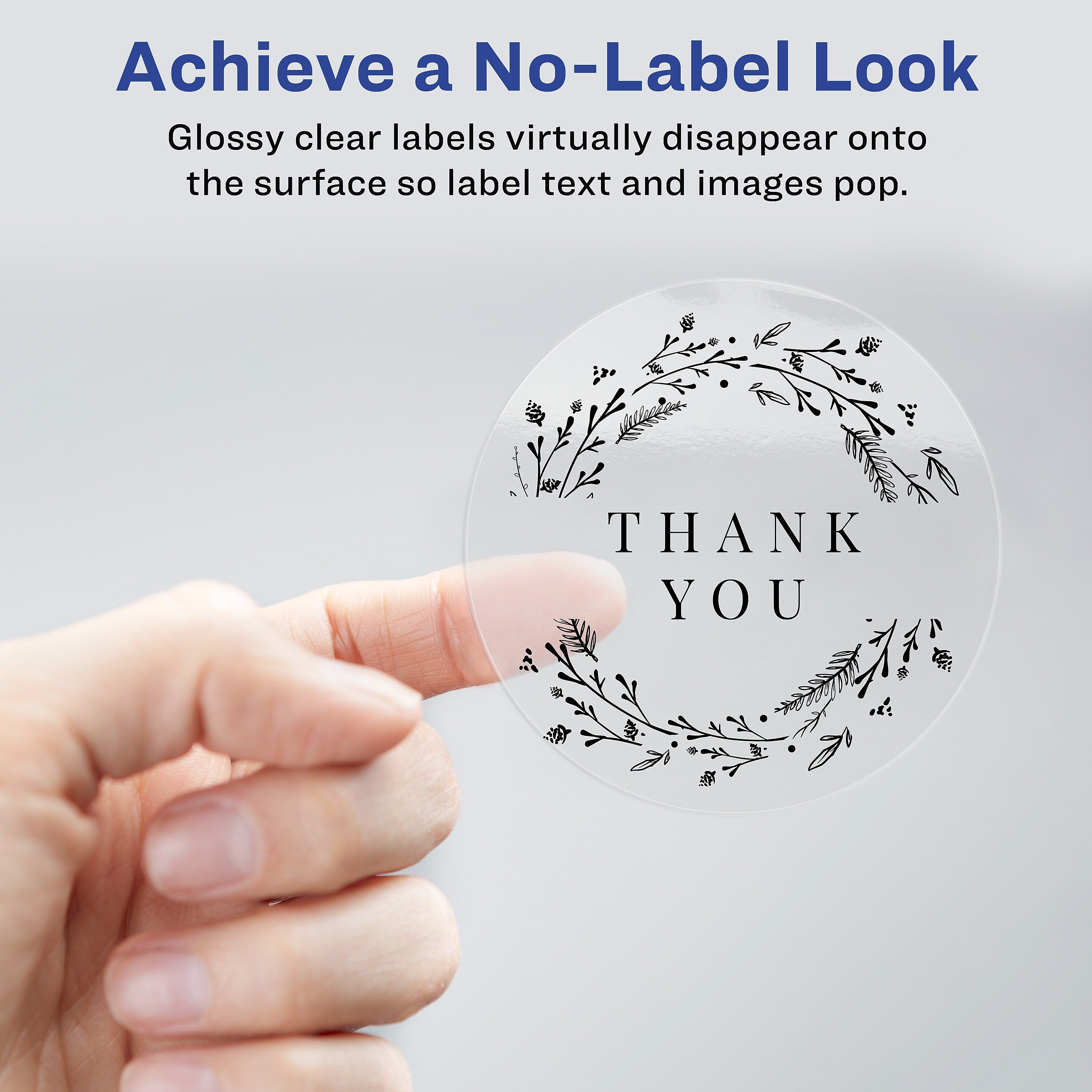 Avery Easy Peel Laser/Inkjet Round Labels, 3/4" Dia, Glossy Clear, 400 Labels/Pack (4222)