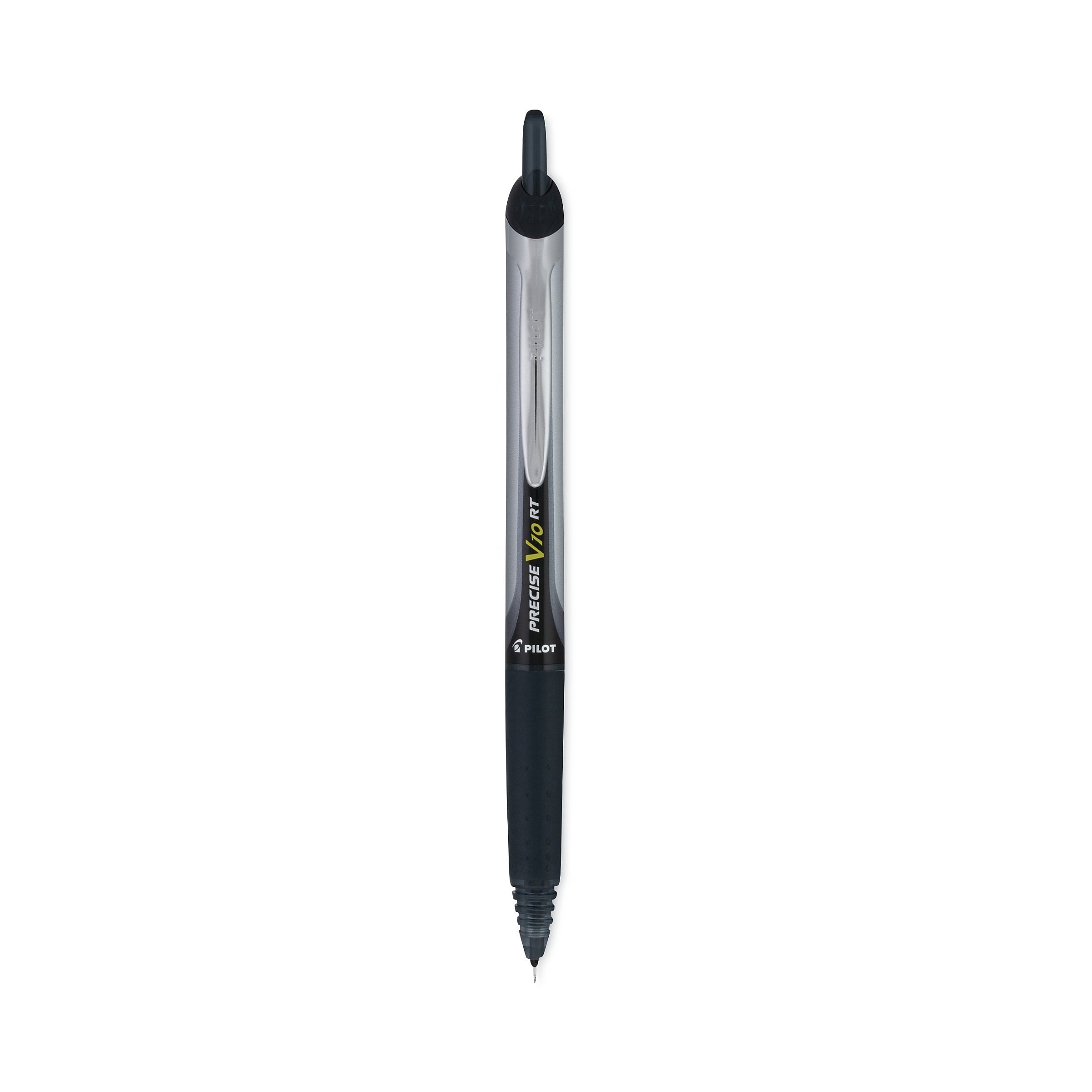 Pilot V10 Retractable Rollerball Pen, Bold Point, 1.0 mm, Black Ink, 12/Pack (PIL13450)