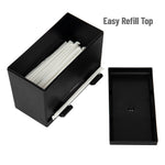 Mind Reader Plastic Straw Dispenser Pencil Dispenser, Black (STRAWDISP-BLK)