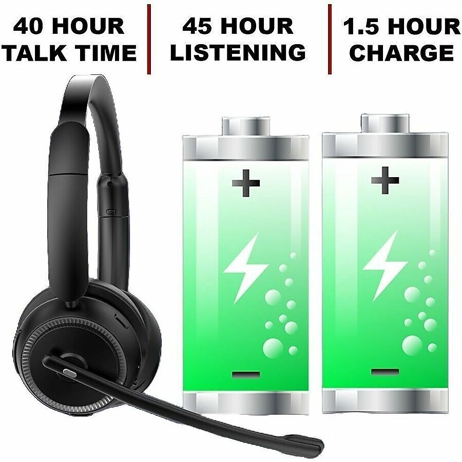4XEM Interchangeable Wireless Noise Canceling Bluetooth Stereo Headset, USB-C (4XWLHSM109)