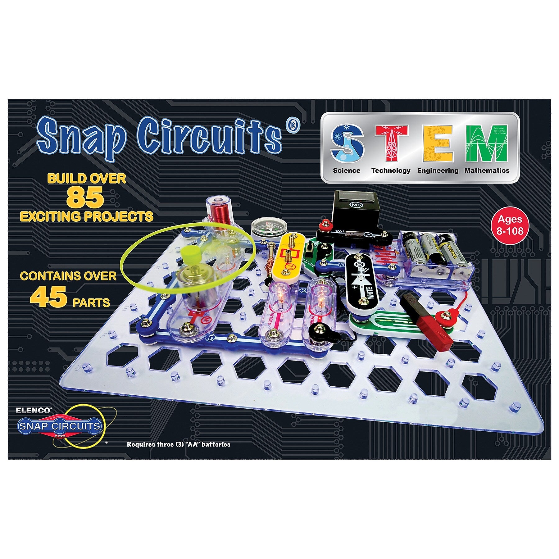 Elenco Snap Circuits STEM Circuit Building Set, 48/Pack (EE-SCSTEM1)