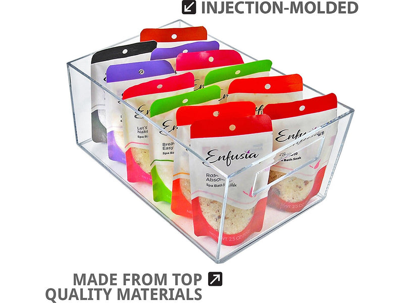 Azar Medium Open Lid Storage Tote, Clear, 4/Pack (556235-4PK)