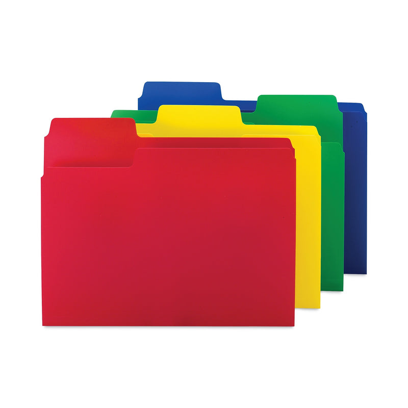 Smead SuperTab File Folder, 1-Tab, Letter Size, Assorted, 12/Pack (SMD10516)