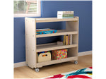 Flash Furniture Bright Beginnings Mobile 3-Section Storage Cart, 31.5"H x 31.5"W x 15.75"D, Brown (MK-KE24114-GG)