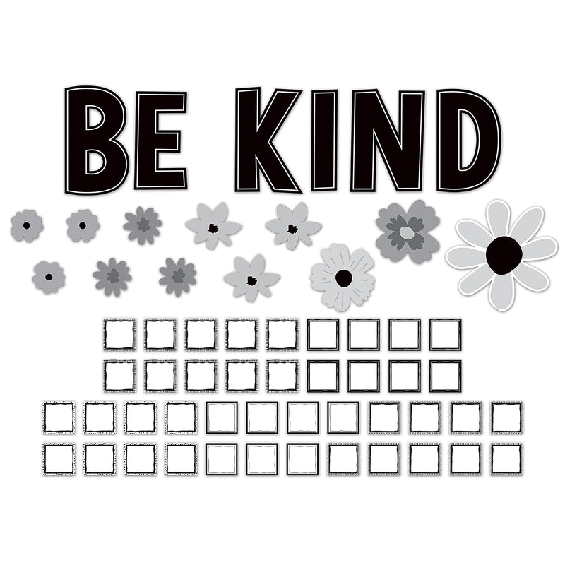 Teacher Created Resources Black and White Floral Be Kind Bulletin Board Set, 60/Set (TCR6801)