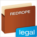 Pendaflex 30% Recycled Reinforced File Pocket, 5 1/4" Expansion, Legal Size, Redrope (S36G)