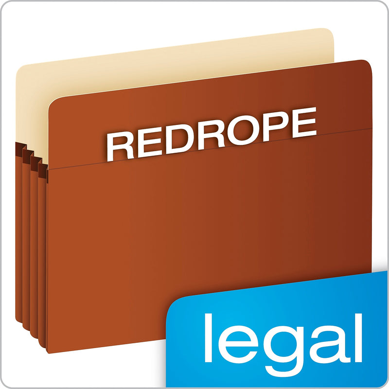 Pendaflex 30% Recycled Reinforced File Pocket, 5 1/4" Expansion, Legal Size, Redrope (S36G)