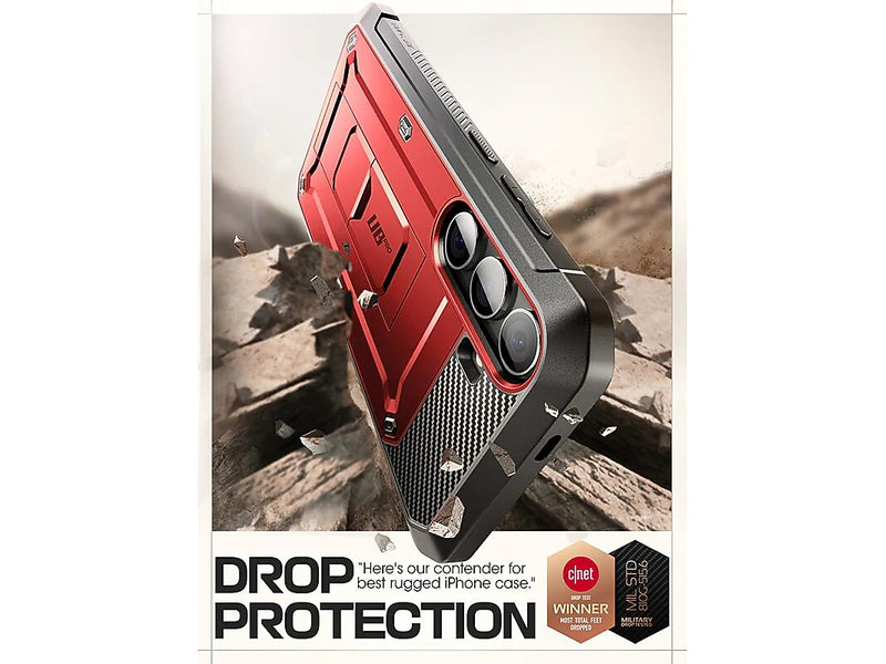 SUPCASE Unicorn Beetle Pro Rugged Case for Samsung Galaxy S24, Shock Absorbing, Metallic Red (GS24UBPR2SRD)