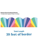 Carson Dellosa Education We Stick Together Rainbow Burst Scalloped Bulletin Board Borders, 13/Pack (108518)