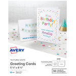Avery Half-Fold Cards with Envelopes, 5.5" x 8.5", Textured White, 30/Box (AVE3378)