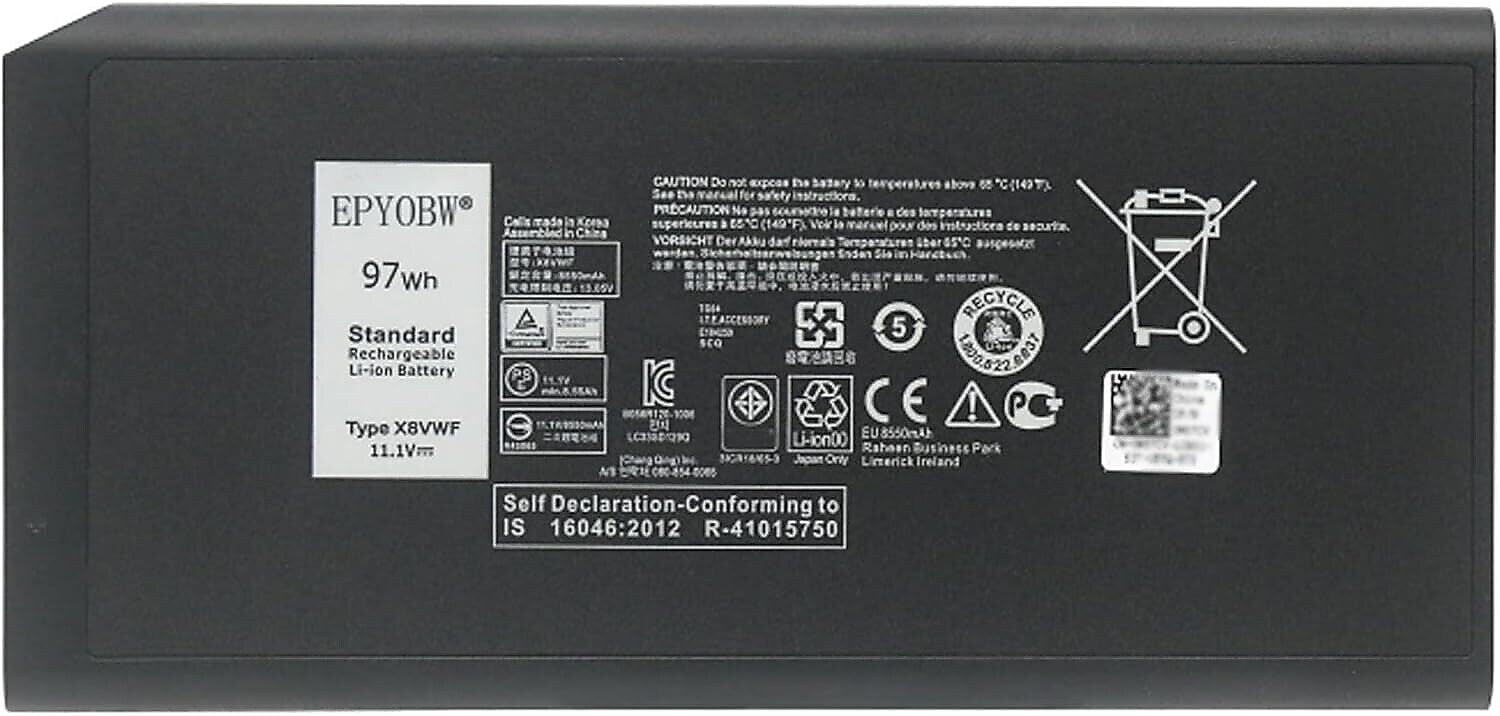 Dell Lithium-Ion Laptop Battery for Dell Latitude 14 7404 , Latitude E5404, Rugged 5404, Rugged 7404 (X8VWF)