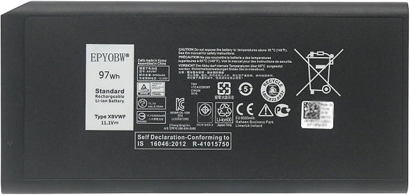 Dell Lithium-Ion Laptop Battery for Dell Latitude 14 7404 , Latitude E5404, Rugged 5404, Rugged 7404 (X8VWF)