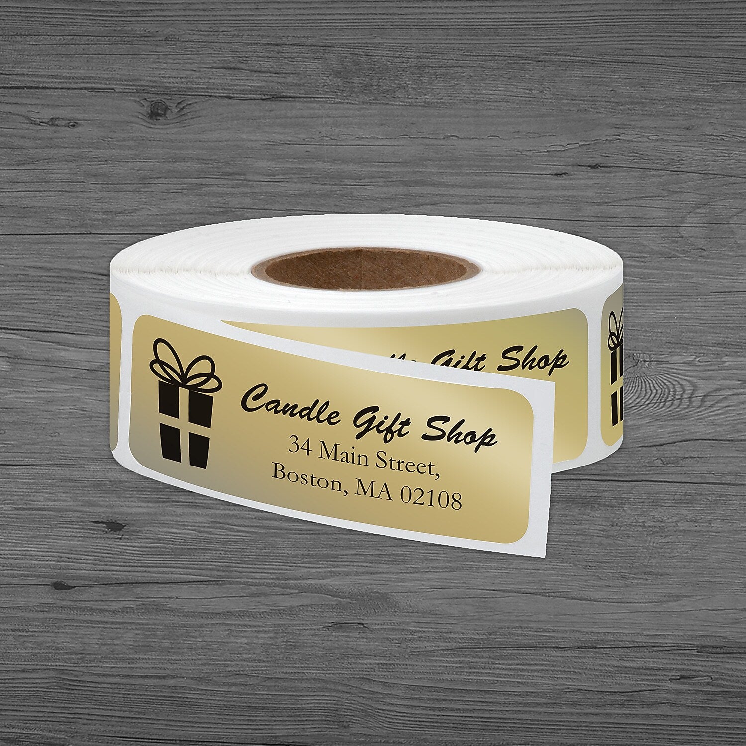 Metallic Roll Label, Gold, 2-1/2"x3/4", Qty 250