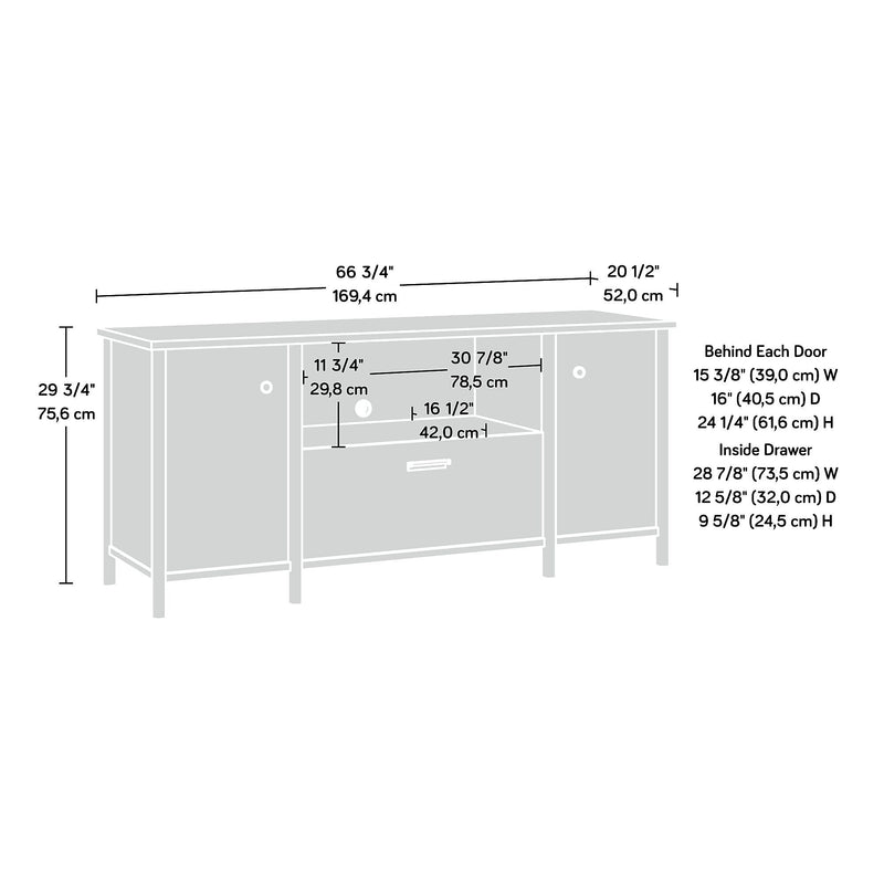 Sauder Whitaker Point 30"H Storage Credenza with 3 Shelves, Natural Maple (429375)