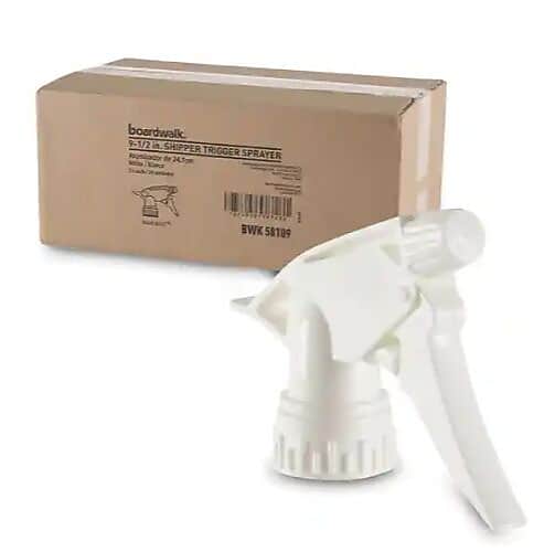 Boardwalk Trigger Sprayer 300ES, 9.5" Tube, Fits oz Bottles, White, 24/Carton (BWK58109)