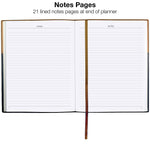 2026 Global Printed Products 8" x 10" Calendar Year Weekly & Monthly Planner, Faux Leather Cover, Black/Brown (NRY26-PKT810-BN)