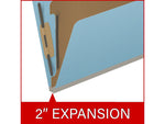 Medical Arts Press Pressboard Classification Folder, 1 Divider, 2" Expansion, Letter Size, Blue, 10/Box (DV-T42-14-3BLU)