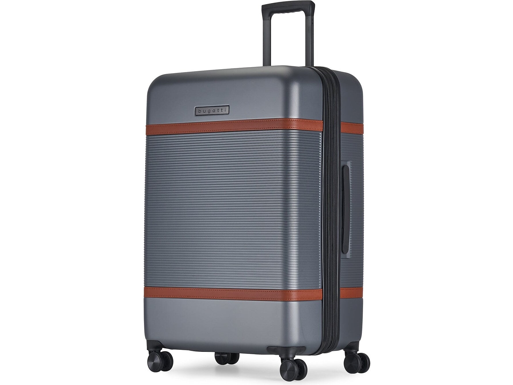 Bugatti Wellington 30" Hardside Suitcase, 8-Wheeled Spinner, TSA Checkpoint Friendly, Silver (HLG5128-Pewter)