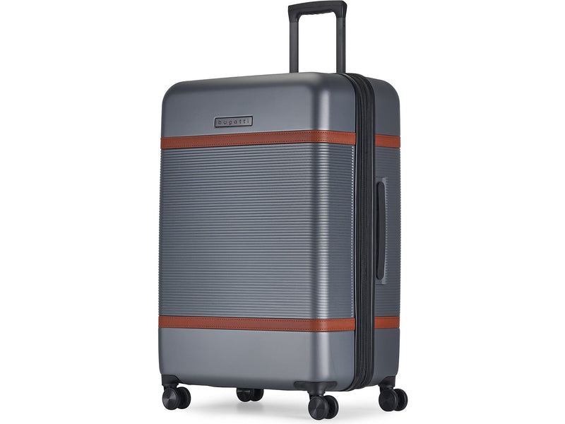 Bugatti Wellington 30" Hardside Suitcase, 8-Wheeled Spinner, TSA Checkpoint Friendly, Silver (HLG5128-Pewter)