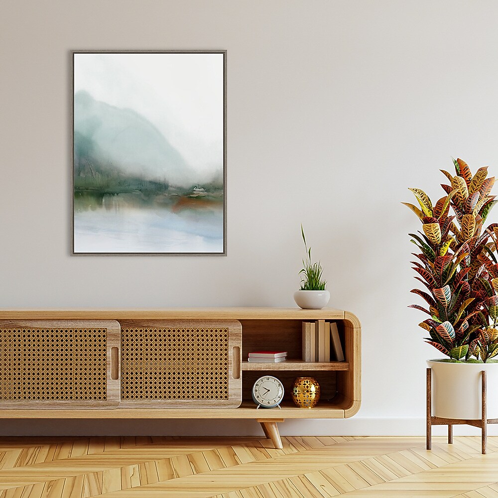 Amanti Art Sapphire Lake I by Ian C Framed Canvas Wall Art Print, 32" x 42" (A42677747794)