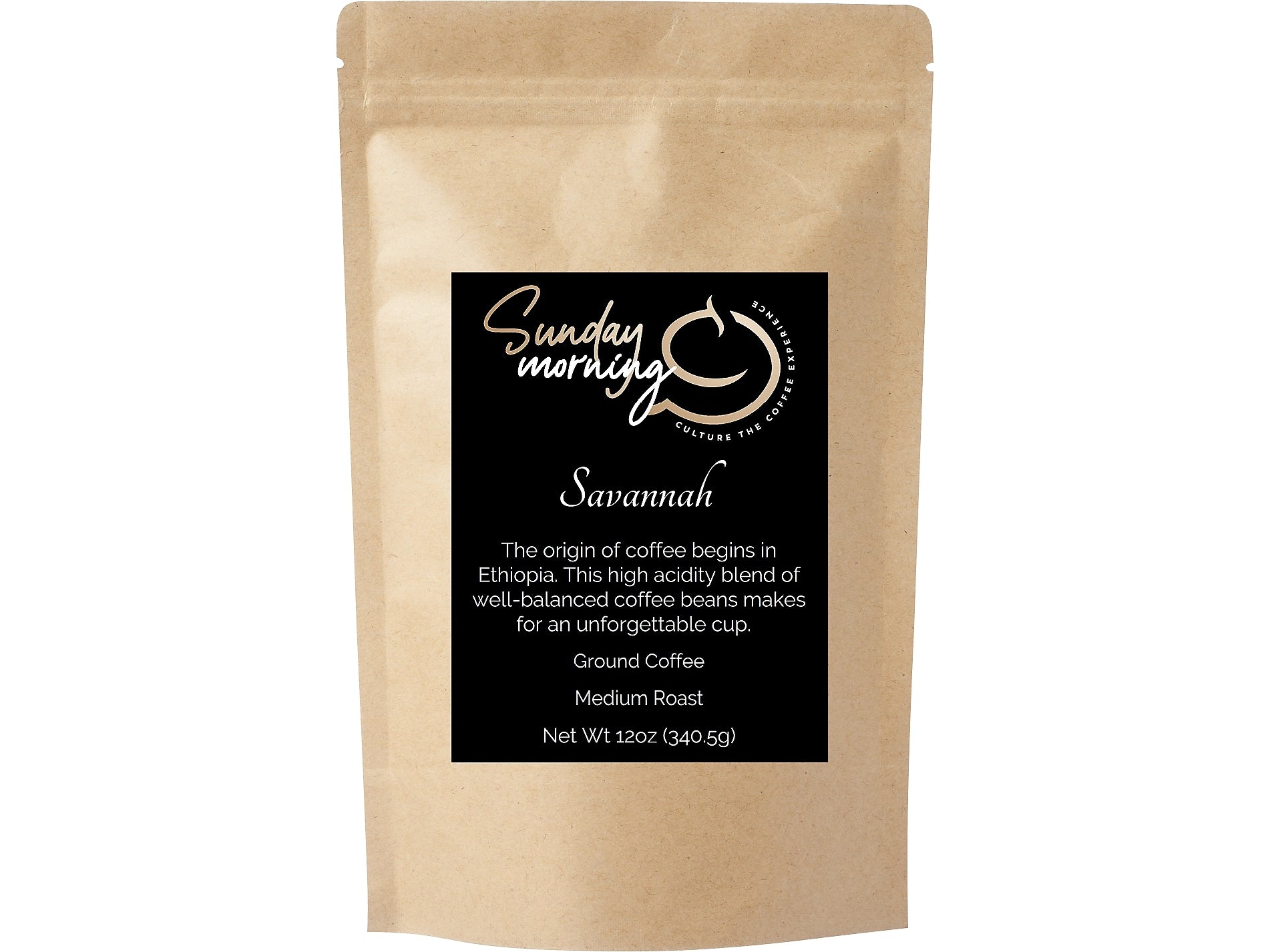 Sunday Morning Coffee Savannah Caffeinated Coffee Packet, Medium Roast, 12 oz. (MB-ZD3H-WYHT)