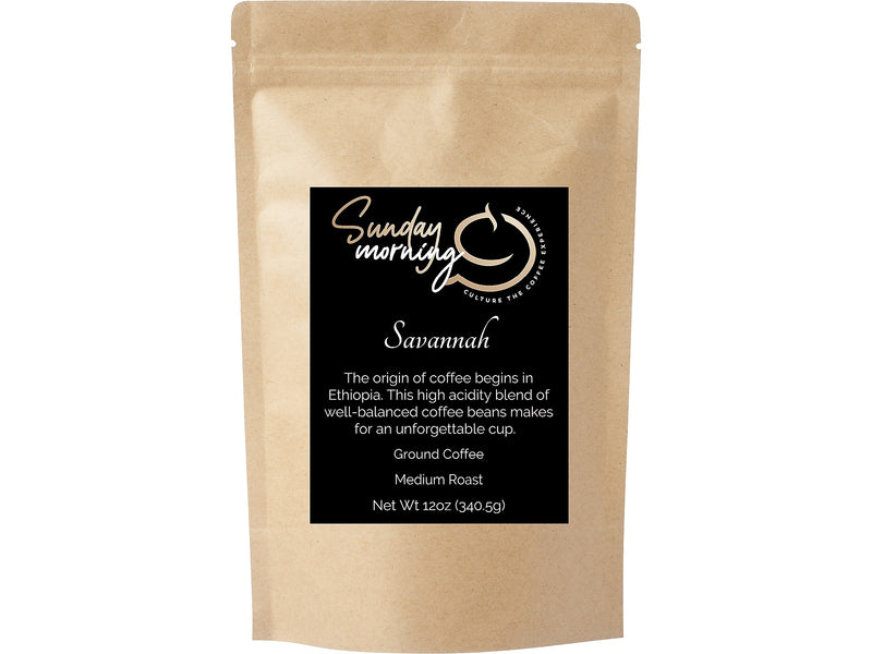 Sunday Morning Coffee Savannah Caffeinated Coffee Packet, Medium Roast, 12 oz. (MB-ZD3H-WYHT)