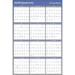 2026 AT-A-GLANCE 36" x 24" Yearly Dry-Erase Wall Calendar, Reversible, White/Blue (A1102-26)
