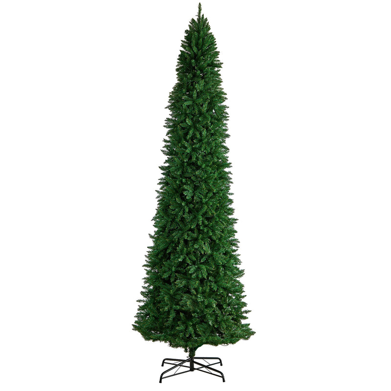 Nearly Natural 12-ft Slim Green Mountain Pine Artificial Christmas Tree with 1100 Clear LED Lights and 3235 Tips (T3330)