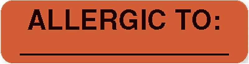 Allergy Alert Label, 1-1/4" x 5/16"