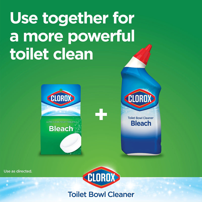 Clorox Ultra Clean Toilet Tablets Bleach, 3.5 oz., 2/Pack, 6 Packs/Carton (30024CT)