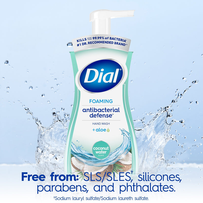 Dial Antibacterial Foaming Hand Soap, Coconut Water Scent, 8/Carton (017000347158)
