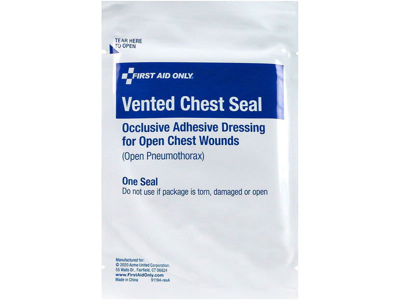 First Aid Only Vented Chest Wound Closure, 10/Pack (91194)