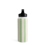 DENY Designs Spring Stripe II by Avenie Stainless Steel Double Wall Insulated Water Bottle, 18 oz., Green/White (88752-WBTL05)