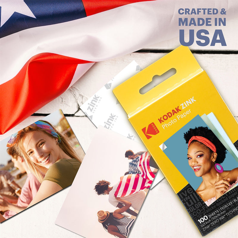 Kodak Zink Premium Photo Paper, 2" x 3", 100 Sheets/Pack (RODZ2X3100)
