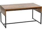 Household Essentials Wrap 35"W x 20"D Laminate Coffee Table, Hickory/Black (8272-1)
