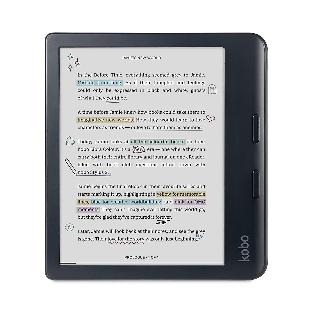 Kobo Libra Color 7" Waterproof E-Reader, 32GB Storage, Black (N428-TP-BK-S-CK)